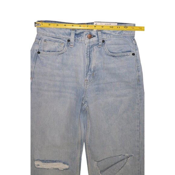 Arizona Highest-Rise Skater Jeans Light Blue Denim Recycled Cotton Distressed St - Picture 5 of 7